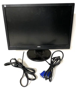 AOC 919Vwa 19" Widescreen LCD Monitor VGA DVI Audio w/ AC Adapter & Video Cable - Picture 1 of 5