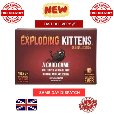 New Exploding Kittens Card Game Original Fun Family Adults & Kids - Image 1 of 4