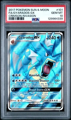 2017 Pokemon Gyarados GX (Full Art) 101/111 Sm-Crimson Invasion Holo - PSA 10 - Image 1 of 2