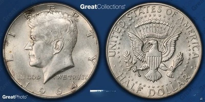 DDO-001   FS-101  ERROR/VARIETY 1964-D Kennedy Half Dollar ANACS AU-58 - Image 1 of 3