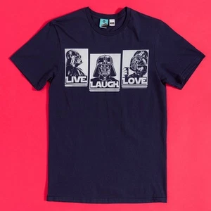 Official Star Wars Darth Vader Live Laugh Love Navy T-Shirt - Picture 1 of 4