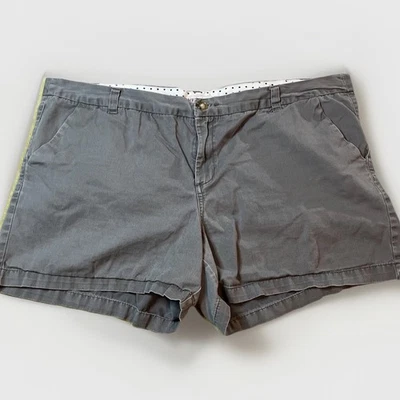 Pantalones cortos chinos Merona grises delanteros planos para mujer talla 18 42x4 Foto 1 de 4