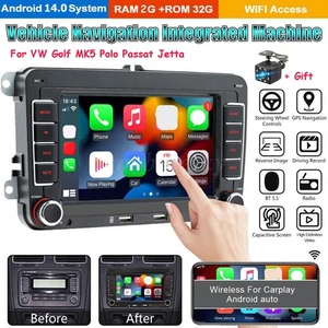For VW GOLF MK5 MK6 7" Apple Carplay Android 14 Car Stereo Radio Player GPS NAVI - Picture 1 of 24