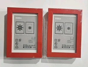 Lot of 2 IKEA Ribba Picture Frame 4" x 6" Red Picture Frames New - Picture 1 of 10