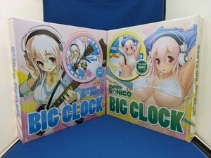 SUPER SONICO BIG CLOCK Pink Yellow Set of 2 Furyu 11.8in 1 AA battery separately - Picture 1 of 6