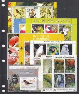 Loros Aves Angola Congo Haití Somalia Pequeña Colección 10 M/s y S/s perfecto Lote - Imagen 1 de 5