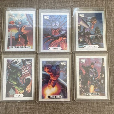 Juego completo Marvel Masterpieces Silver Holofoil 1994 1-10 Spider-Man Venom Foto 1 de 4