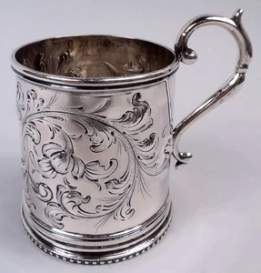 Eoff & Shepard Ball Black & Co. Mug Christening Baby Cup New York Coin Silver - Picture 1 of 9