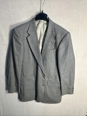 Vintage Cricketeer 41L Silk Wool Brown Tan Houndstooth Tweed 2 Button - Image 1 of 4