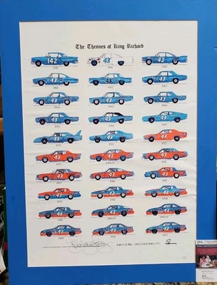 RARE Autographed Richard Petty The Thrones Of King Richard Poster Nascar JSA COA - Image 1 of 4
