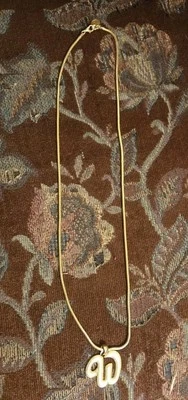 ANNE KLEIN II золотистый инициал «W» подвеска на 31» Slinky змея цепочка - Изображение 1 из 4