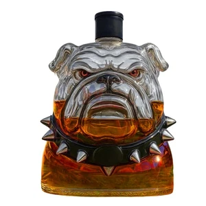 Bulldog Botella de Whisky Vidrio Botellas de Vino Licor Decantador Coleccionable Decoración del Hogar - Imagen 1 de 11