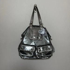 Coach Poppy Silver Sequin Spotlight Bag Tote #13821 EUC - Picture 1 of 10