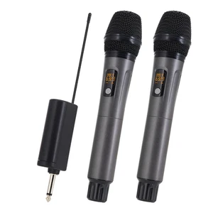 Hridz rechargeable UHF Microphones dual channel wireless mics system for perform - Picture 1 of 9
