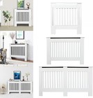 White Vertical Radiator Cover Modern Traditional Wood Grill Cabinet Shelf MDF