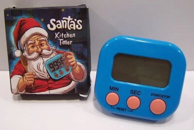 Kitchen Timer for Cooking Digital Timer from Santa's Kitchen BLUE 2.5" x 2.5" - Image 1 of 2