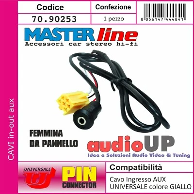 CAVO INGRESSO AUX FEMMINA DA PANNELLO CONNETTORE GIALLO LANCIA MUSA 2005->2009 - Immagine 1 di 2