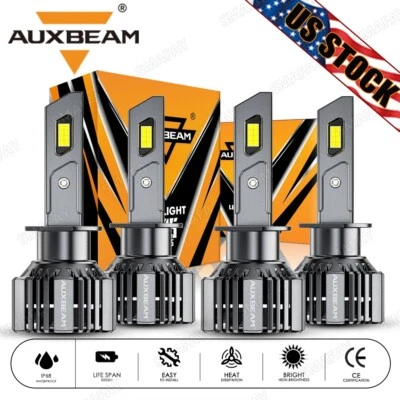 Faro LED blanco haz alto/bajo blanco para Honda Prelude 1997-2001 AUXBEAM Canbus H1 H1 Foto 1 de 4