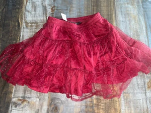 NWT Girls KIDPIK Burgundy Layered Tutu Skirt Elastic Waist Size Small 7/8 - Picture 1 of 11