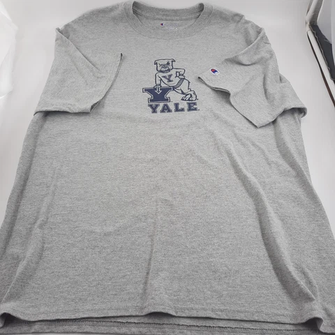 YALE UNIVERSITY BULLDOGS CHAMPION T-Shirt Men's XLCrew Neck Short Sleeve GrayEUC Cover