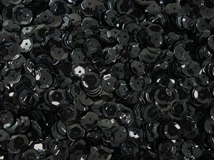 Sequins Cup 8mm Black Opaque 25g Craft DIY Sewing Sew Cupped - Picture 1 of 1