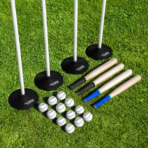 Rounders Sets | **COMPLETE PACKAGE** – Bats, Balls, Poles, Bases & Carry Bag - Picture 1 of 22