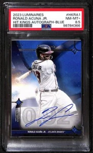 Ronald Acuna Jr. 4/5 2023 Topps Luminaries Hit Kings Blue Auto PSA 8.5 Atlanta - Picture 1 of 2