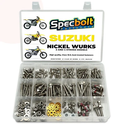 SPECBOLT Suzuki Dirt Bike RMZ 250 450 Nickel Wurks Bolt Kit RMZ250 RMZ450 - Image 1 of 4