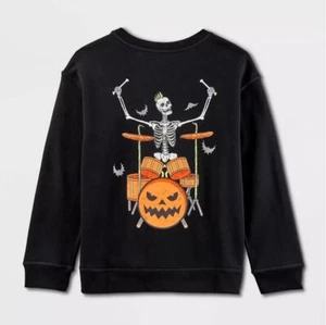 Boys Girls Cat & Jack Skeleton Rock Band Halloween Sweatshirt Size XS Sm Med NWT - Picture 1 of 1