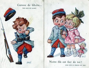Un par de postales de propaganda de la Primera Guerra Mundial - A. Wuyts - Imagen 1 de 2