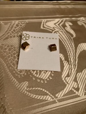 $42 Trina Turk золотистый серьги-гвоздики Z2 - Изображение 1 из 4