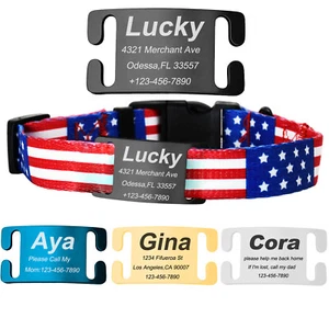 Personalized Stainless Steel Open Slide-on Pet Dog Name Tags Engraved Custom ID - Picture 1 of 12