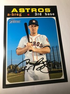 2020 Topps Heritage Nicknames Jumbo 5x7 Alex Bregman Astros A-Breg 453 44/49