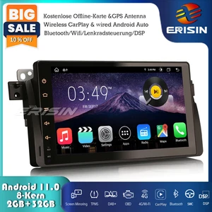 9" Android 11 Autoradio GPS DAB+CarPlay für BMW 3er E46 Rover 75 MG ZT Navi Wifi - Bild 1 von 13