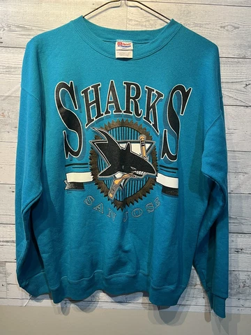 sharks san jose hanes activewear adult large crew neck pullover sweater large Cover