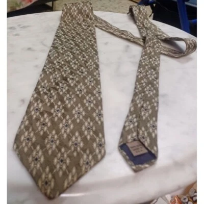 男式领带 100% 真丝灰色、棕褐色和黑色结构品牌美国制造 — 第 1/4 张图片