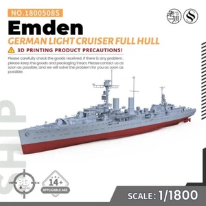 SSMODEL 1:1800 Military Model Kit German Emden Light Cruiser Full Hull - Picture 1 of 5