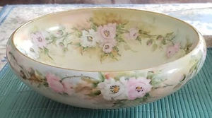 ANTIQUE LARGE T & V LIMOGES HAND PAINTED CENTER OR FRUIT BOWL - Picture 1 of 12
