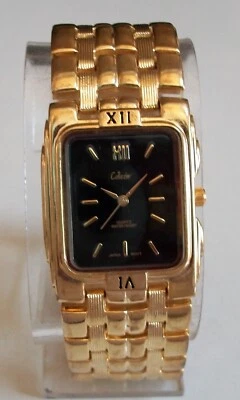 男士金色饰面黑色表盘手链时尚正装休闲手表 — 第 1/4 张图片