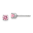 Inverness 14k Gold 5mm Pink CZ Earrings 67E