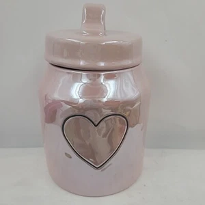 Rae Dunn By Magenta Pink Heart Canister Jar - Picture 1 of 8