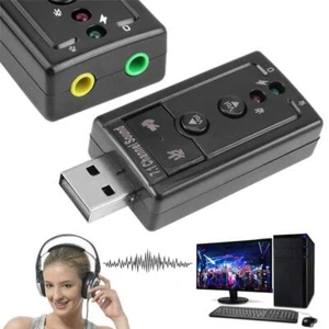 7.1 Virtual USB Sound Card 3.5mm AUX Headphone Microphone External Audio Adapter