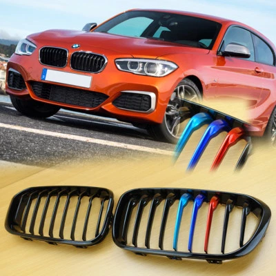 For BMW F20 F21 LCI Front Grill M135i 2015-18 M-color Metal Gloss Black - Изображение 1 из 4