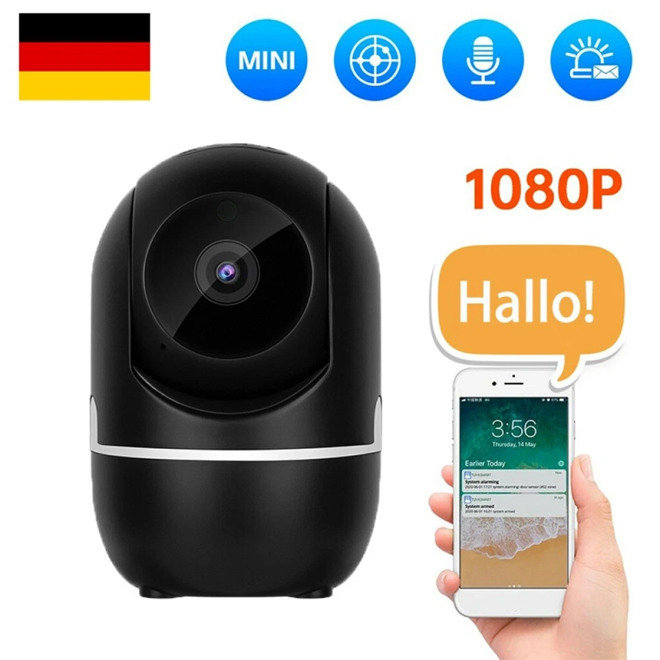 MARKENLOS Cámara WiFi Wifi IP Camera 1080P HD Cámara de vigilancia Visión nocturna Bebé Mascota