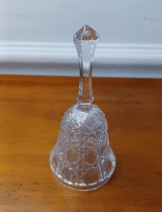 Vintage Crystal Glass Bell with Crystal Clapper and Silver Metal Chain  - Picture 1 of 17