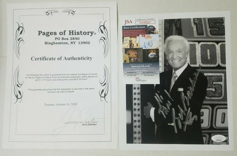 Price Is Right Game Show Host Bob Barker Signed Photo Picture Autograph JSA COA Cover