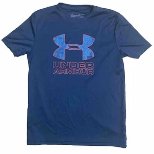 Boy’s Under Armour Short Sleeve Blue Shirt - Size Medium - Picture 1 of 2