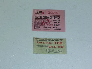 1949 BOSTON BRAVES AT ST. LOUIS CARDINALS TICKET SPORTSMAN'S PARK SLAUGHTER 3-4 - Picture 1 of 1