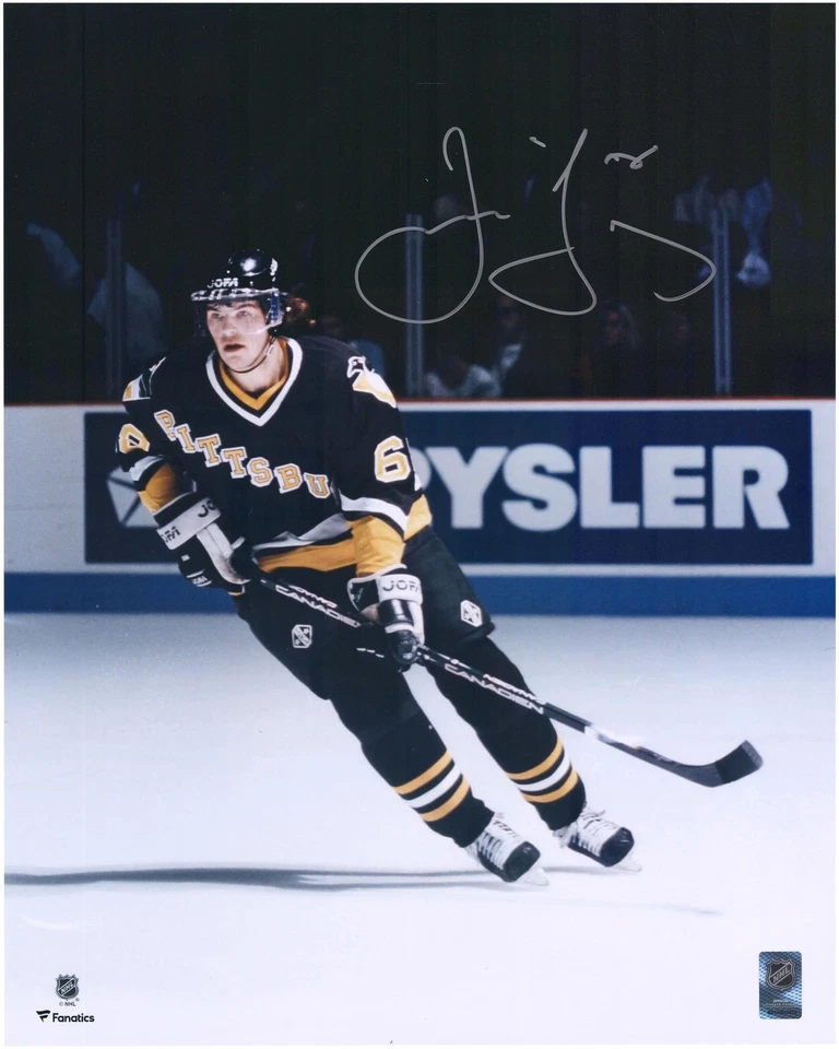 Jaromir Jagr Pittsburgh Penguins Firmado 16x20 Jersey Negro Patinaje Fotografía Foto 1 de 1
