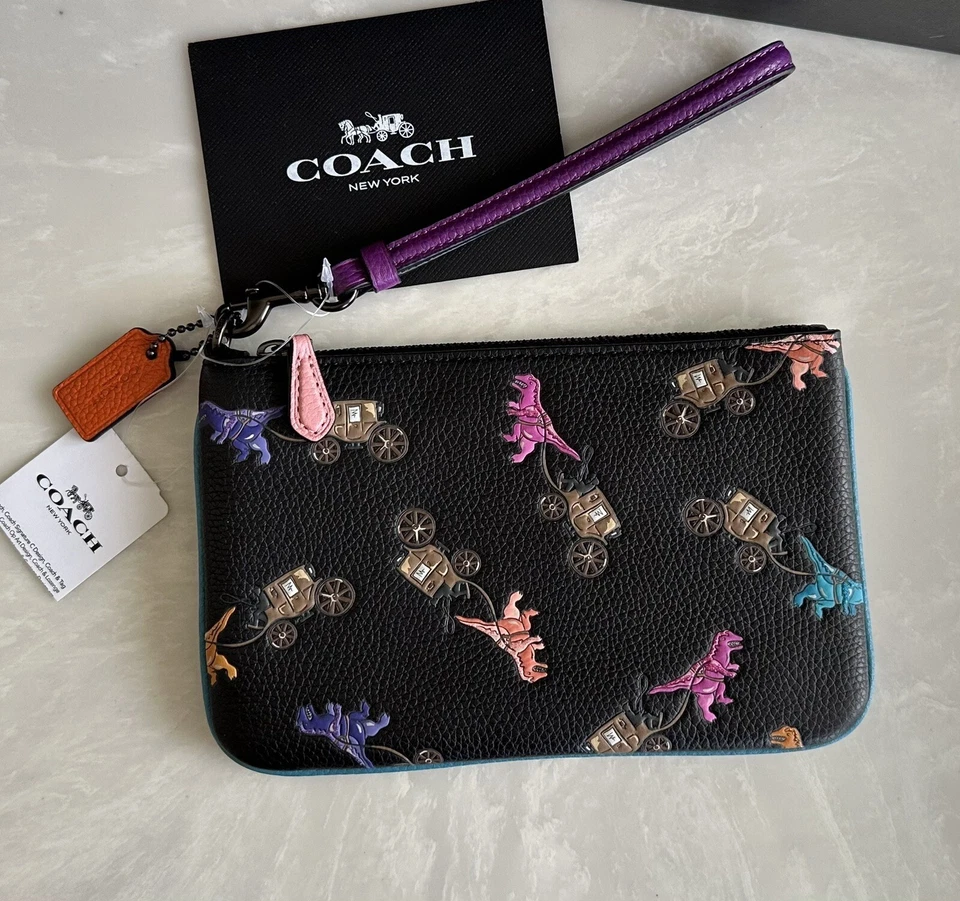 NUEVO CON ETIQUETAS PULSERA COACH REXY & CARRIAGE REPETIR NEGRA/MULTI CUERO 89032 Foto 1 de 1